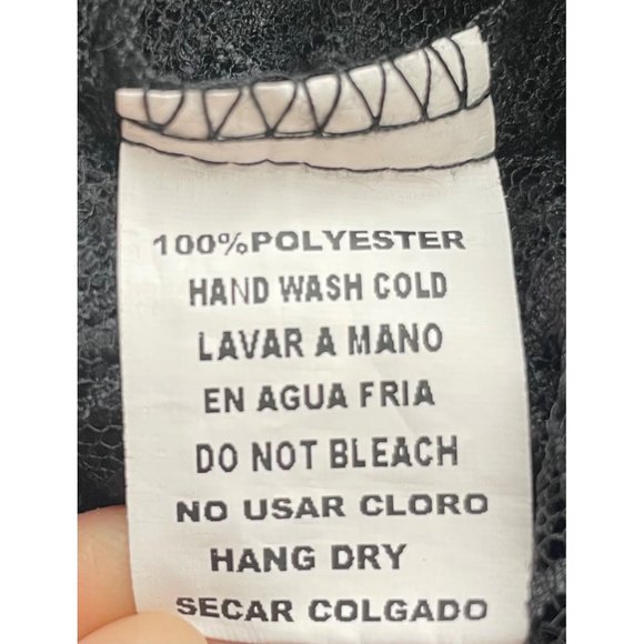 Top Chic Women's Size Large Black Sleeveless See-Through Sheer Floral Lace Top - Picture 3 of 5